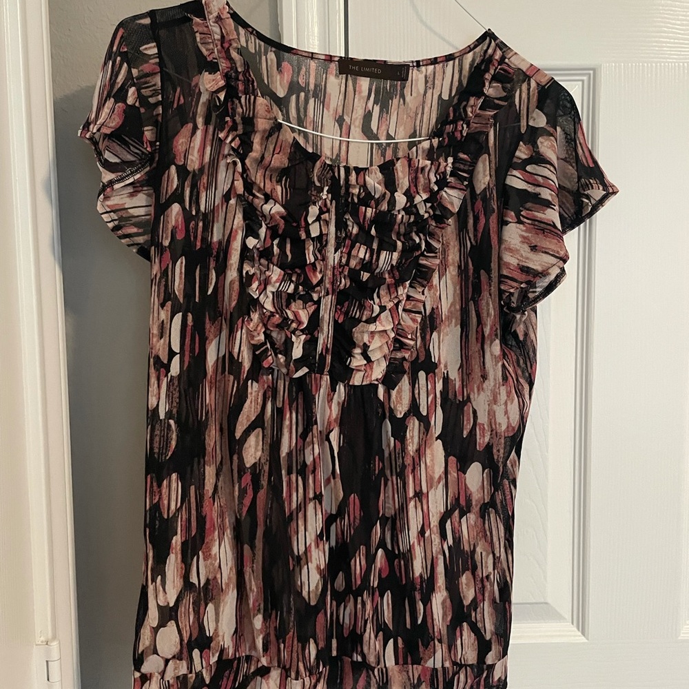 EUC The Limited size Large Women’s floral transparent layering top